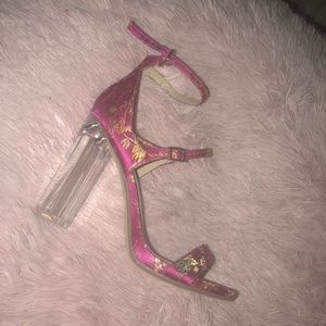 Pink Kimono Glass Heels